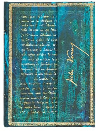 Notizbuch Verne, 20.000 Meilen Midi Liniert: Hardcover mit Klappumschlag