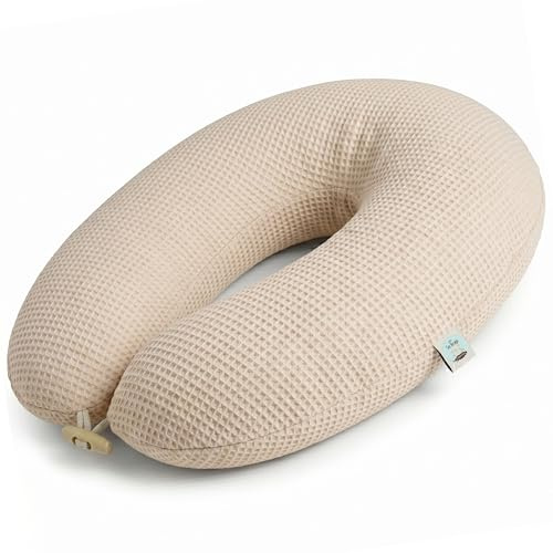 sei Design Stillkissen XXL Schwangerschaftskissen Seitenschläferkissen 190x35 cm – EPS-Mikroperlen Füllung - Ergonomisch (IGR-Siegel) & Oeko-TEX mit elastischem Waffeljersey Bezug (100% Baumwolle)