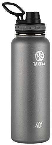 TAKEYA 50025 Insulated Stainless Steel Water Bottle, 18/8 Food Grade, Graphite