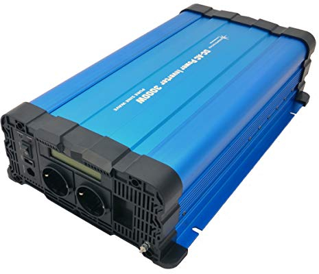 SOLARTRONICS Spannungswandler FS3000D 24V 3000 Watt mit Display - Wechselrichter 24v auf 230v - Reiner Sinus - LiFePO4/Lithium, Blei-, Gel oder AGM-Batterie kompatibel - USB - Fernbedienung optional