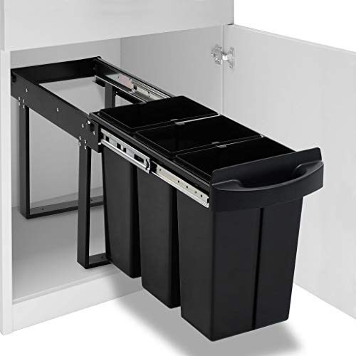 Festnight Poubelle de Cuisine Amovible Fermeture en Douceur 36 L