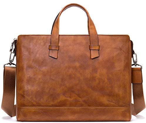 Herren Laptoptasche Arbeitstasche Handtasche, Mens Echtes Leder Business Aktentasche 13 Zoll Laptoptasche Arbeit Satchel Computer Handtasche Messenger Bag für Geschäftsarbeitsbüro Laptop Businesstasch