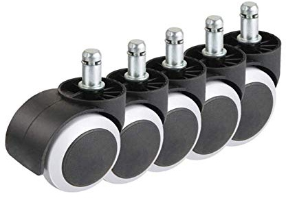 5er Pack Rollen Bürostuhl Ersatz Für Möbel Rollen Räder Bürostuhl Ersatz Leises Rollen Und Sichere Holzböden, 2“Standard Stem 10X22mm
