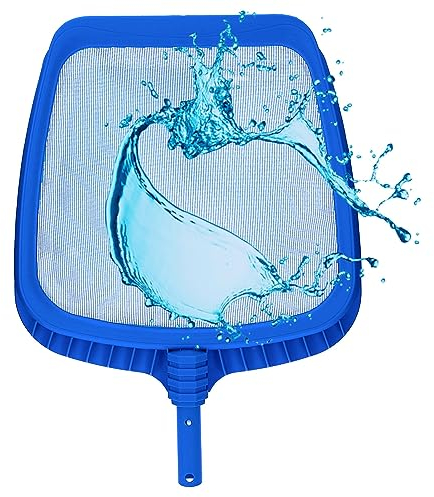Amapool Basics Poolkescher I Oberflächenkescher fein I Laubkescher flach I Flachkescher für Pool I Poolzubehör für die Poolreinigung