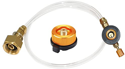 YYWEi Gaspatroner adapter utomhus gasspis camping kök adapter utomhus inställning munstycksanslutning för LPG, platt cylinder, flaskadapter
