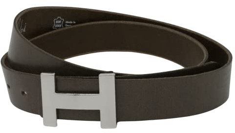 AnnaMatoni Eleganter Damen Ledergürtel in weichem Rindsleder 3mm stark mit Modischer Metalldorn Koppel Schließe 3cm Breit Damen Leder Gürtel (Grau 730, TW100 - Gesamtlänge 115cm)