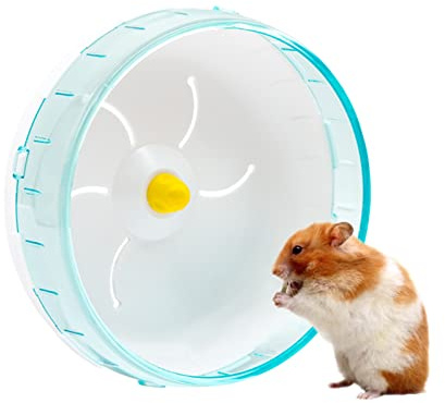 woojfcang Transparent Silent Spinner Hamster Exercise Wheel, Pet Gerbil Rats Squirrel Guinea Pig Exercise Wheel Toys for Small Animals