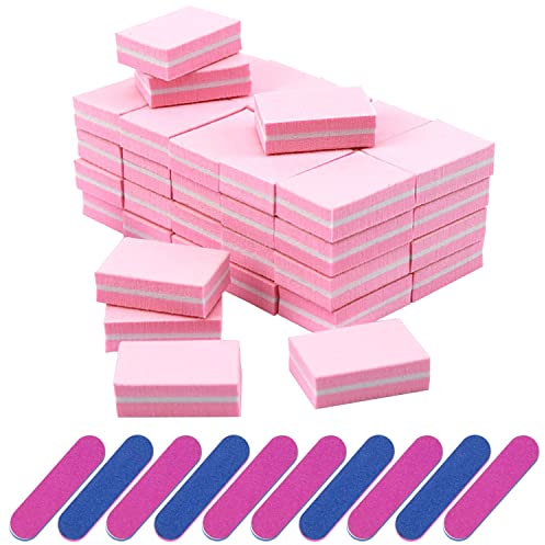 50 unidades de almohadillas para uñas con 10 unidades de lima de uñas, pulidor de uñas, exfoliante de uñas, esponja lavable