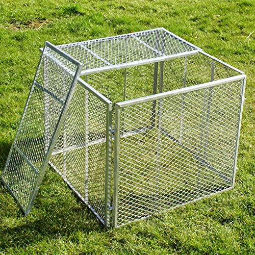 Komposter mit Deckel Metallkomposter 80x80x70cm Streckmetall Gartenkomposter Kompostbehälter incl. Deckel