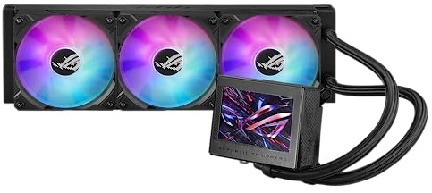 ASUS ROG Ryujin III 360 ARGB All-in-one Liquid CPU Cooler with 360mm Radiator. Asetek 8th gen Pump, 3X Magnetic 120mm ARGB Fans (Daisy Chain Design), 3.5” LCD Display