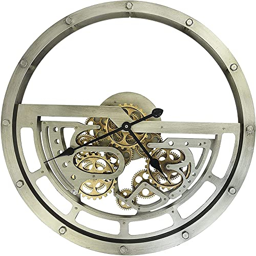 Große Vintage Wanduhr Mit Beweglichen Zahnrädern, Wanddeko Metall, Wall Decoration,Wanduhr Ohne Tickgeräusche Metalluhr Dekorative Für Wohnzimmer,Schlafzimmer,Büro,Cafeteria Und Restaurant 65cm