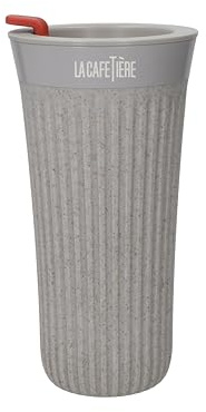 La Cafetière 'The Beanie' Tasse à café réutilisable, tasse de voyage isotherme avec prise en main confortable et étanche, 90% d'écorces de café recyclées, 450ml