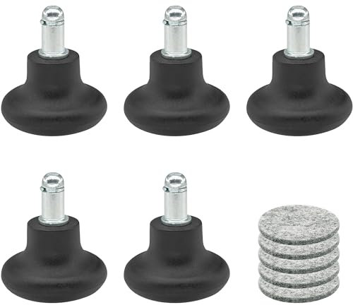 5 PCS Fixed Stationary Castors,Glide Office Chair Wheels For Replacement Swivel Caster Wheels (Black)
