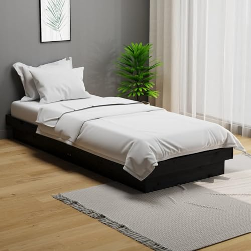 Bulliing Massivholzbett Bettgestell Bed Frame Bett Mit Bettkasten Hausbett Bett Massivholz Schwarz 75x190 cm