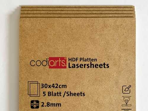 codiarts HDF Platten 30x42cm 2.8mm Hochdichte Holzfaserplatte Perfekt für Laserschneiden & Basteln Hohe Stabilität Glatte Oberfläche Umweltfreundlich (5)