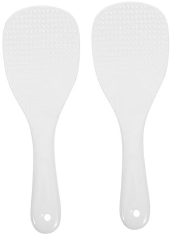 Alipis 2pcs Ceramic Rice Paddle Spoon White for Rice Cooker Kitchen Utensils Creative Flatware for Serving and Mixing