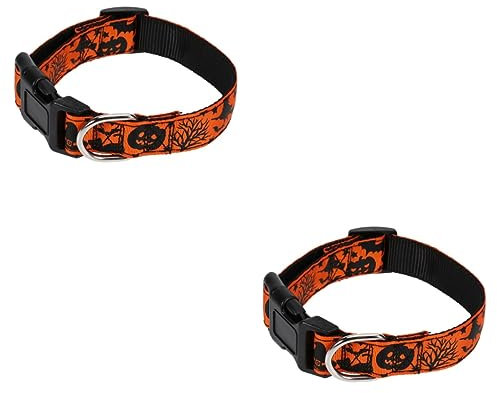 BCOATH 2 Stücke Kürbis Halloween Hund Kragen Größe Liefert Komfortable Material Für Pet Sport