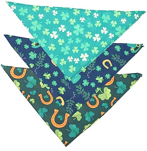 BESPORTBLE St. Patricks Day Hundeschal-Set 3-teilig Dreieckige Bandanas Für Haustiere Lätzchen Zum Anziehen