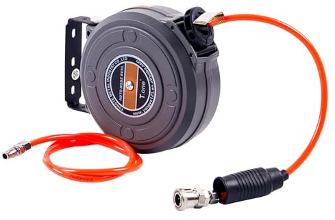 Sanfoelek Automatic Retractable 6mm Hose Reel Car Wash Garden Irrigation Water Tube Holder Wall Mount High Pressure Water Roller Drum