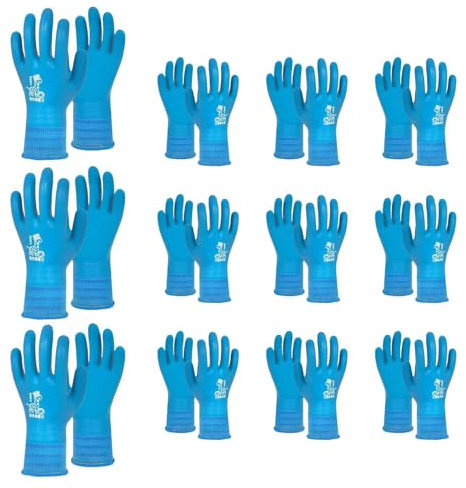 SANRLO Wasserabweisende Kinderschutzhandschuhe, verbesserte Griffigkeit, Latex, Handbekleidung, hohe Elastizität, Manschetten für jedes Szenario, 12 Paar