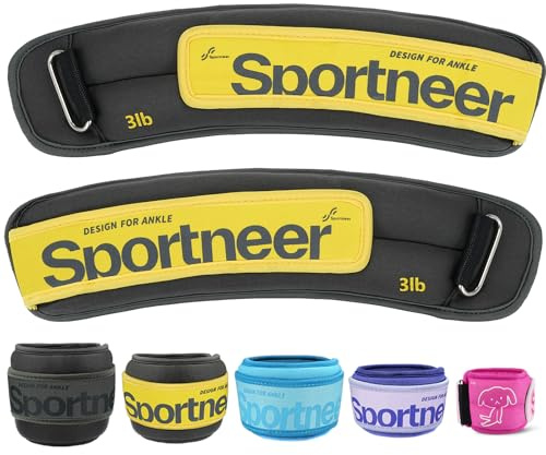 Sportneer Viktmanschetter, fot viktmanschetter, 2 x 0,23 kg/2 x 0,45 kg/2 x 0,9 kg/2 x 1,36 kg/2 x 2,27 kg armvikter handledsvikter set, gångvikter för hand- och fotleder