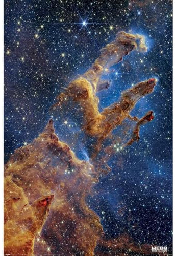 Close Up James Webb Poster | Pillars Of Creation | Säulen der Schöpfung | Weltraum Plakat in XL Größe für Astronomie Fans | 61x91,5 cm