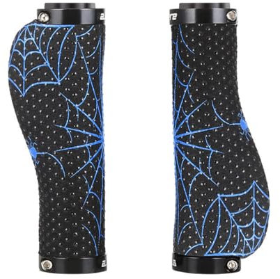 HOUSON Bicycle Grips, TPR Rubber MTB Grips for 22.2 mm Bicycle Handlebar, Ergonomic, Black and Blue