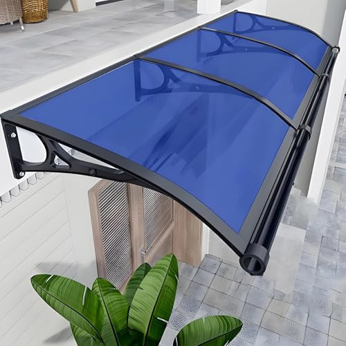 Auvent porte d'entree,auvent de porte,marquise de porte,marquise porte d'entree,Marquise de porte exterieur,store balcon,auvent pour porte d'entrée,auvent latéral de voiture,auvent(Blue,100x240cm/39.3