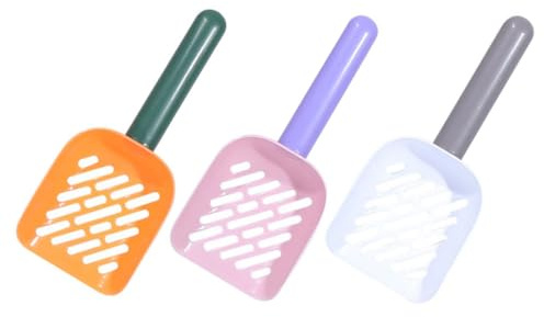 FONDOTIN 3pcs Cat Litter Scoop Plastic Litter Scooper Basin for Cat Poop Cleaning for Home Use Easy Disposal