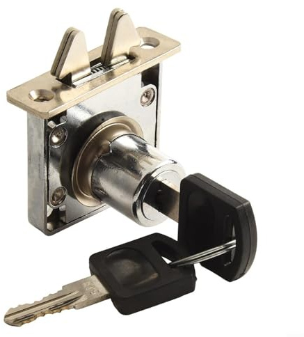 Lecreatekit Double Hook Cabinet Lock with Key Zinc Alloy for Effective Drawer Security