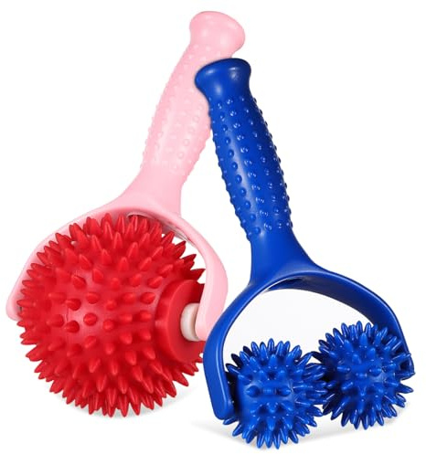 SAFIGLE Handmassagegerät 2 Stück Mit Faszienball Und Noppenrolle Zur Muskelmassage Von Füßen Und Rücken Langlebig Und Leicht Für Unterwegs