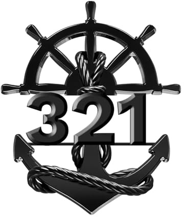 Plaque d'adresse nautique perosnalisée avec numéro d'ancrage personnalisé - Boussole - Panneau d'adresse pour porte extérieure - Ancre en métal - Décoration murale pour plage, lac, numéro de maison