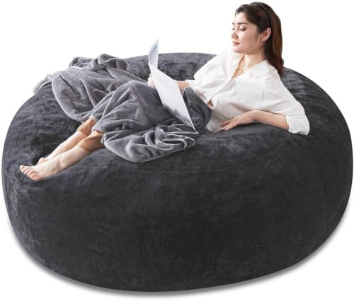 Großer Sitzsack Fatboy Bean Bag Chair mit Memory-Schaum & Baumwolle-Cord Sofa - Boneless Couch für Gaming, Lesen und als Bodensitz für Erwachsene im Wohnzimmer Schlafzimmer (dark gray,120x120x60cm)