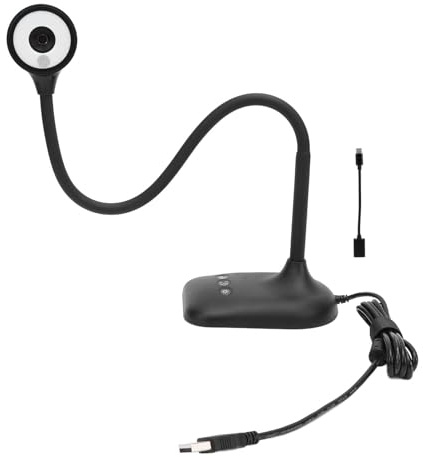 Pilipane Cámara de documento USB 2K 5MP Imagen de Enfoque automático Invertir visualizador Webcam USB con luz LED para Trabajos remotos Enseñanza