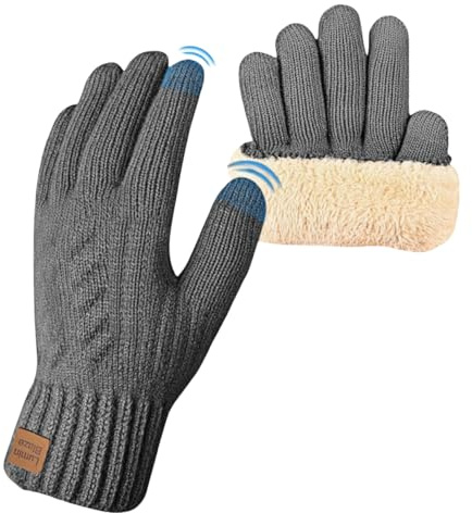 LuminBlaze Handschuhe Damen Winter Thermo Warme Touchsreen Handschuhe mit Dicke Winddicht Fleece Elastische für Skifahren Radfahren Doppelschicht Sherpa Geschenk für Frauen