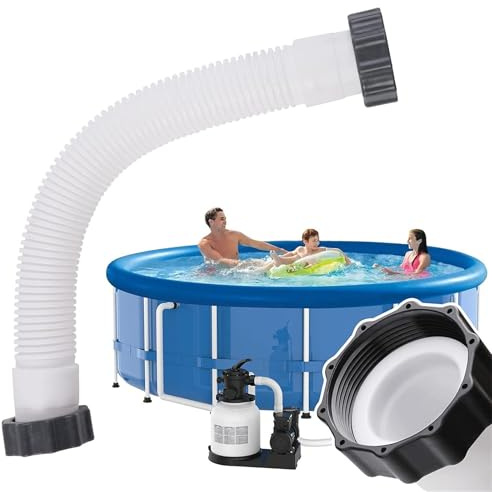 tuyaux de pompe de filtre à sable de piscine, Tuyau de piscine, tuyau d'interconnexion avec écrous, système de saumure de pompe de filtre de 40,6 cm et filtre à sable, pour piscine (1)