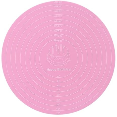 Töpferscheibe, 15-30cm Doppelseitige Aluminium Keramik Drehscheibe DIY Ton Werkzeuge Dreh Platte Kuchen Drehtisch(Pink Table Mat)