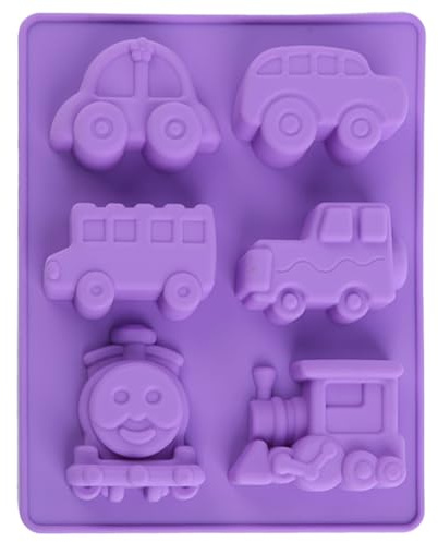 KIRZAX Silikonbackform Kinder Auto & Traktor, Ausgefallene DIY Backform für Kuchen, Schokolade, Seife, Dessert, Geschenk zum DIY-Machen für Jungen（zufällige Farbe）
