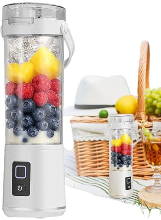 Nhujevkom Mixeur Portable, Tasse Mixeur 600ml Pour Jus Et Smoothies, Appareil à Boissons Réchargeable Sans Fil avec Bec Verseur et Couvercle Étanche pour Cuisine et Fruits