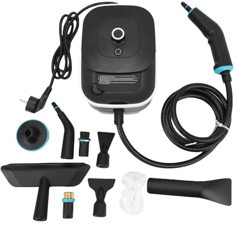 Fockety Pulitore a vapore, 1250 ml, 6 livelli di pressione, portatile, con tubo flessibile da 2 m, potente vaporizzatore portatile multiuso ad alta pressione, pavimenti e uso (Plug 220v)