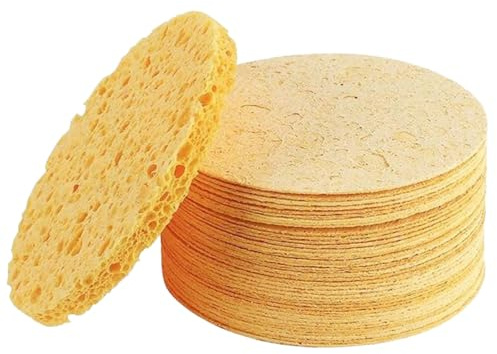 Ansiktssvampar 50-pack återanvändbara ansiktsrengöringsdynor mjuka komprimerade exfolierande sminkborttagningssvampar mångsidiga ansiktsrengöringsdynor för daglig hudvård och skönhetsrutin