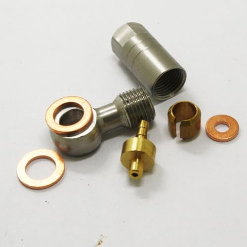 Filteilect Tuyau de frein hydraulique Olive Raccord pour freins à disque Hope Tech3 E4 X2 – Connecteur en alliage d'aluminium et cuivre (ouvert)