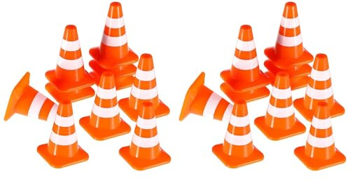 Generchin Mini-Verkehrskegel, 20 StüCk, Miniatur-StraßEnkegel, Baukegel, Kinder-Verkehrskegel, Verkehrszeichen, Spielzeug