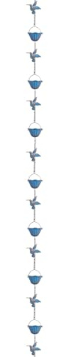 DAWCBVJQ Catene Pluviali per Grondaie - Discendente Decorativo Lunghezza 2.4 Metri - con 7 Coppe E Campanelle in Rame,per Giardino Casa Paesaggio Albero Garage Grondaia Cortile