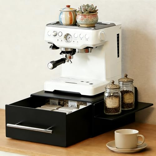 Topnewhome Kaffeekapsel Organizer mit Magnetregal,Schwarz
