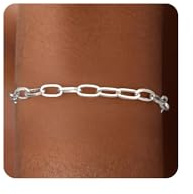 Fezodo S925 Sterling Silber Over Armband Damen, 5mm Breit Büroklammer Armbänder Silber 925 Damen Jewelry Schmuck Geschenke für Frauen Freundin 16.5/18/19/20.3CM