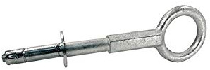 Anker für Gerüst aus verzinktem Stahl Ø Innenrohr 50 m mit Sechskant für Schlüssel 21. Länge Gesamtlänge 260 mm, Loch 16 mm, komplett mit Dübel 440604.
