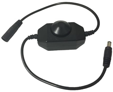 LitaElek DC 12V-24V 3A led Striscia COB dimmer Rotativo Interruttore PWM Connettore 5.5x2.1mm per Nastro LED, Nero