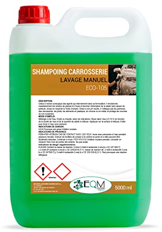 EQM - ECO-105 - Shampooing Concentré pour Voiture - 5L - Plus de 250 lavages - Nettoyage rapid et protection de peinture automobile grâce à son pH neutre