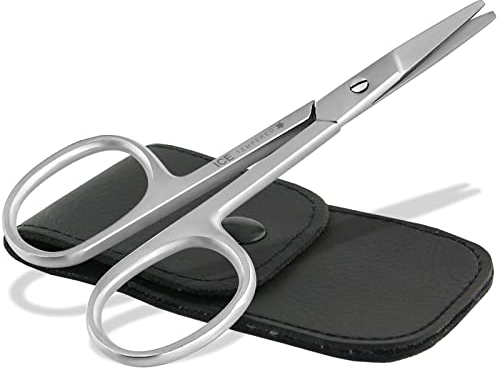 Baby Sicherheits Nagelschere abgerundet 9,5 cm mit gerader Schnittfläche Kinder-Nagelschere aus rostfreim Edelstahl zum kürzen zum kürzen der Finger und Fussnägeln mit Etui